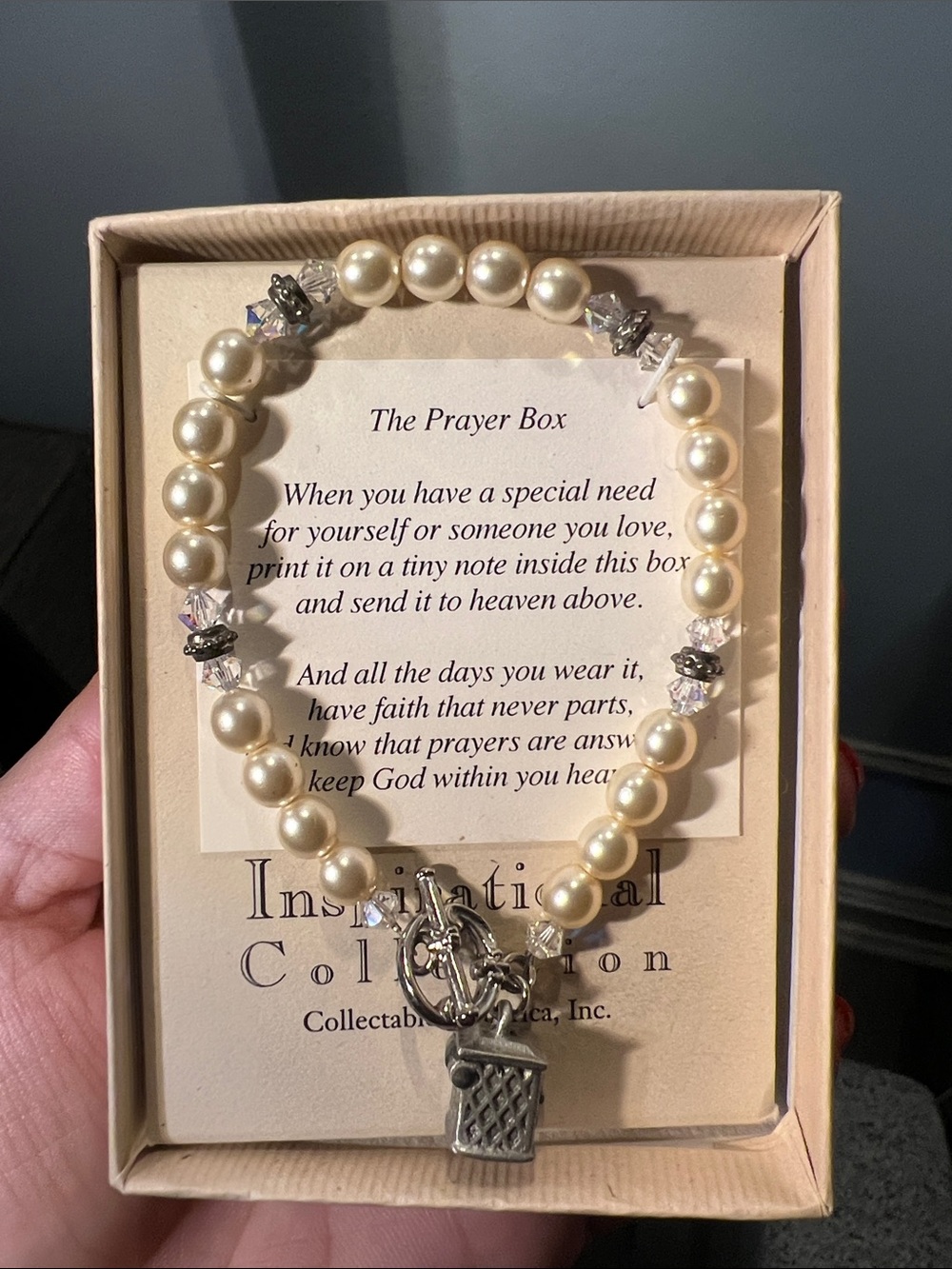 NWT Pearl Prayer Bracelet with Silver Charm